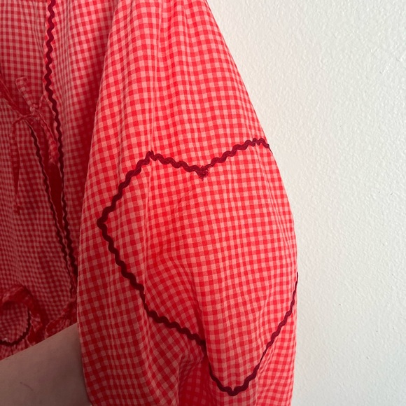 Viral Red Gingham Valentines Grandmacore Top XL - Picture 4 of 6